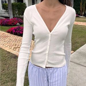 Brandy Melville Lace Button Front Cardigan One-Size